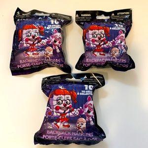 Five Nights at Freddy's Sister Location Backpack Hangers bundle of (3) blind bag